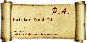 Polster Apród névjegykártya